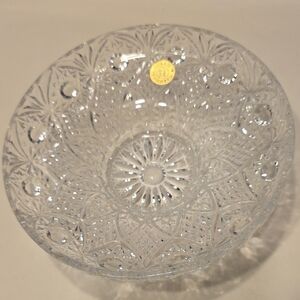Vintage Cut Crystal Bowl From Czechoslovakia 7" Diameter
